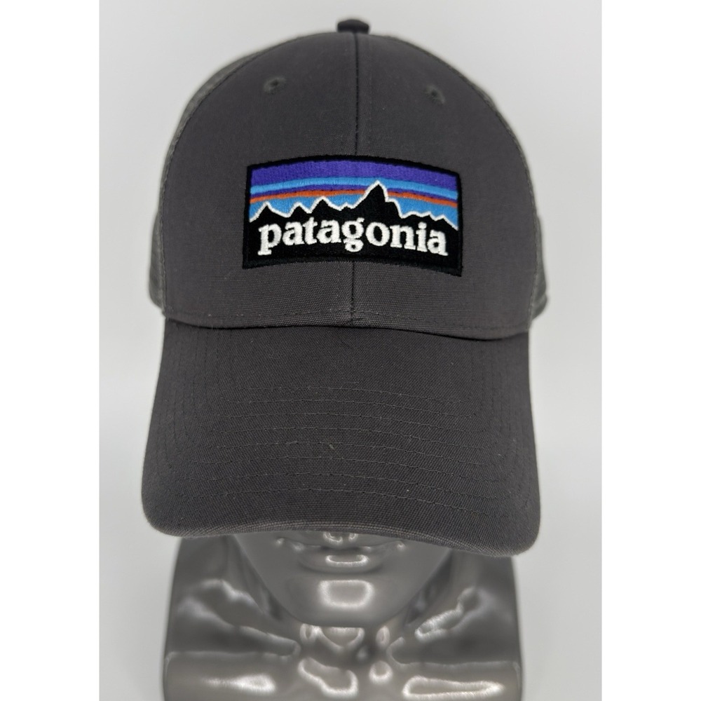 Patagonia‎ Trucker Hat Gray Mesh Snapback P-6 Logo Outdoor Fishing Cap OSFA